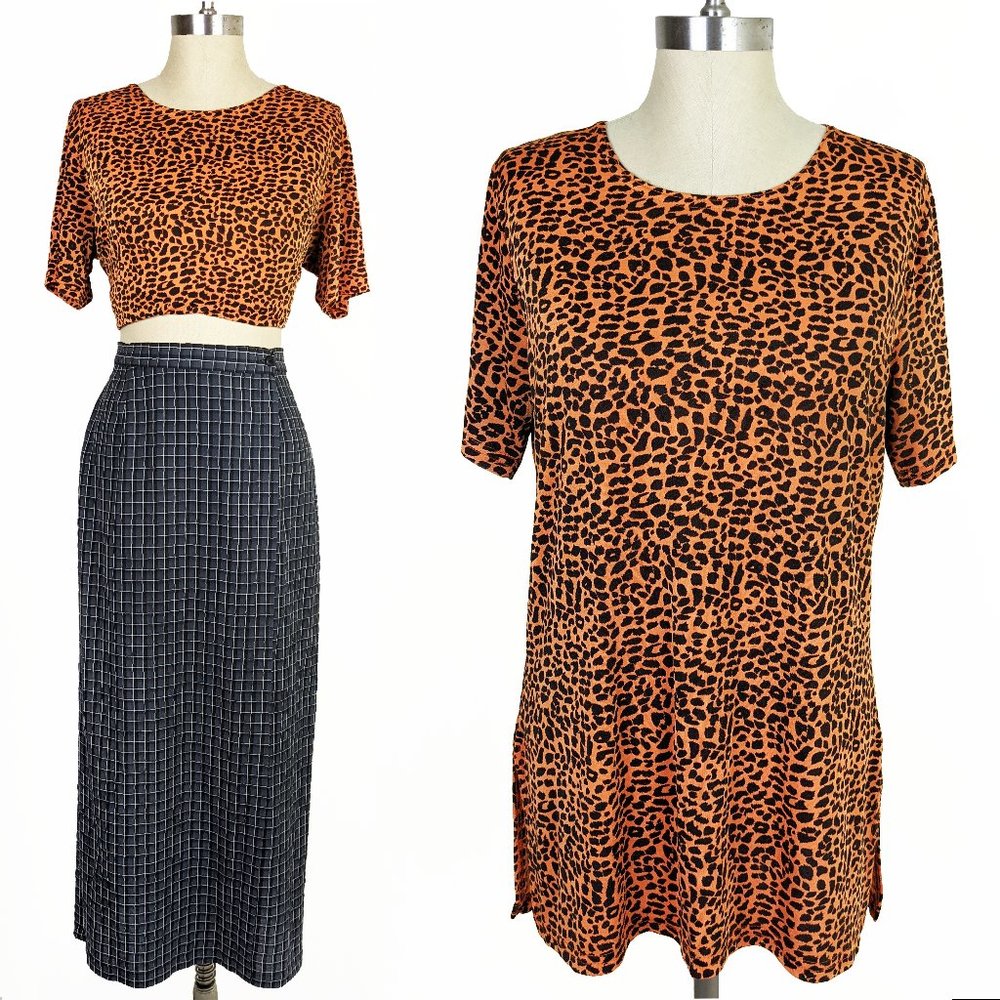 Vintage 90s Cheetah Print Stretch Tee